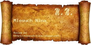 Mlesuch Nina névjegykártya